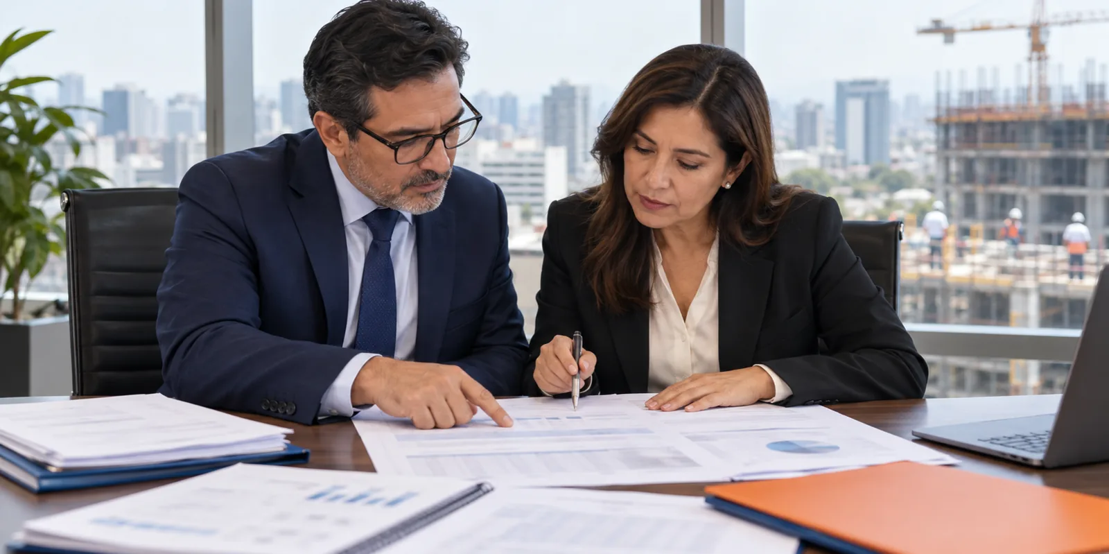 Liquidación final impresa sobre la mesa con los socios revisándola juntos.