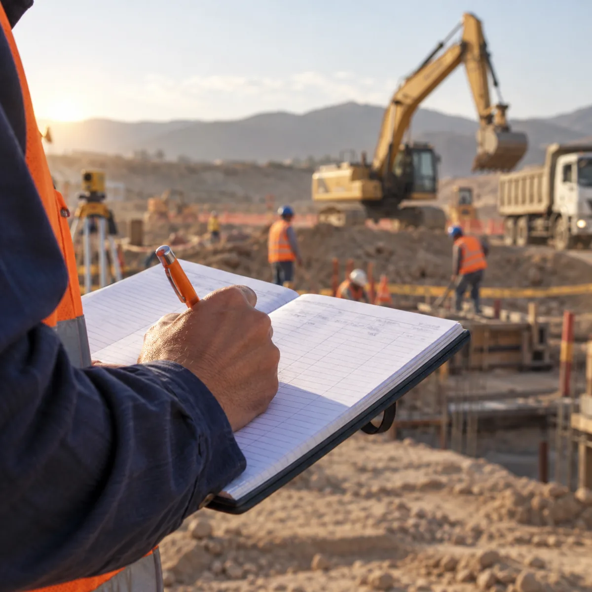 Registro de obra en el cuaderno