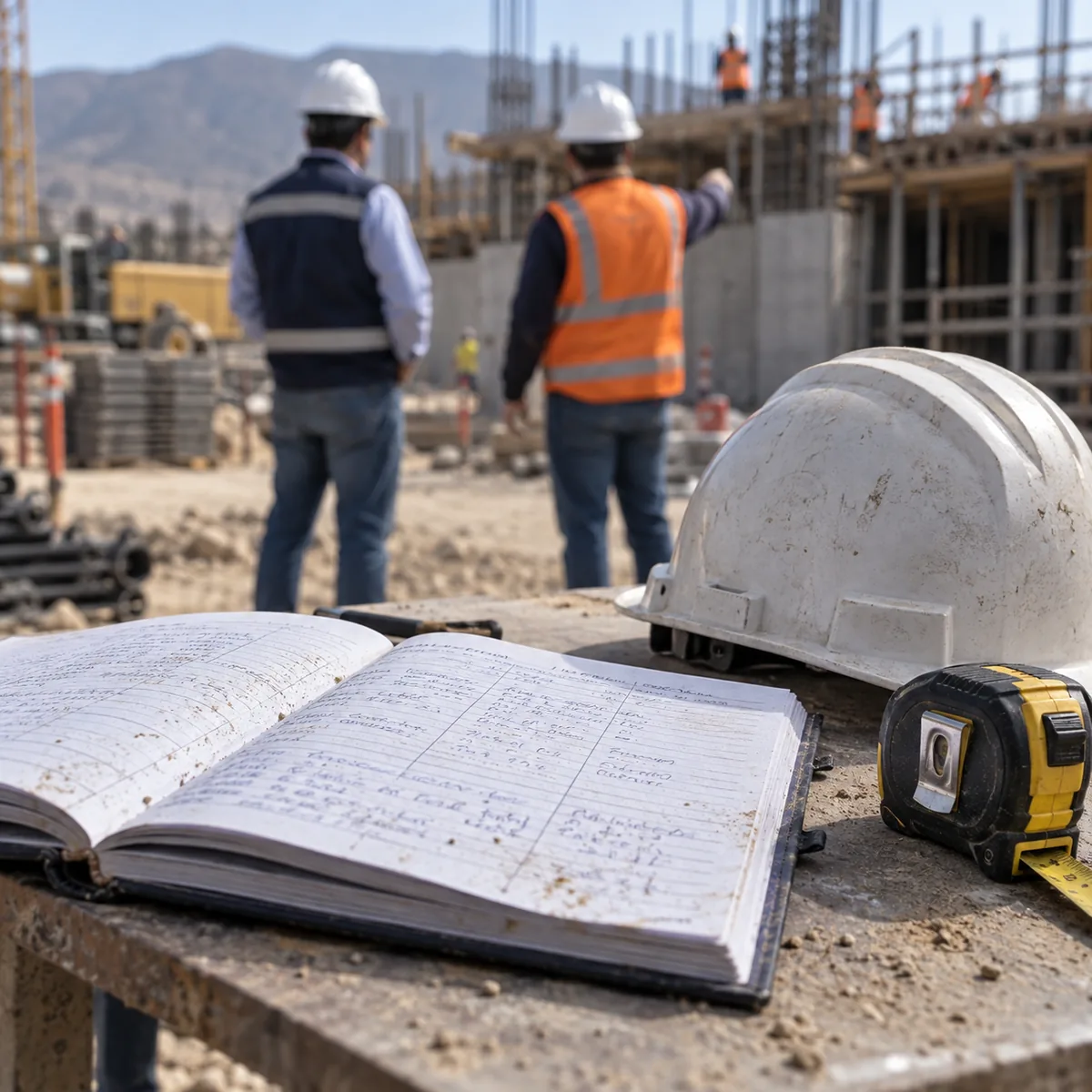 Registro en el cuaderno de obra